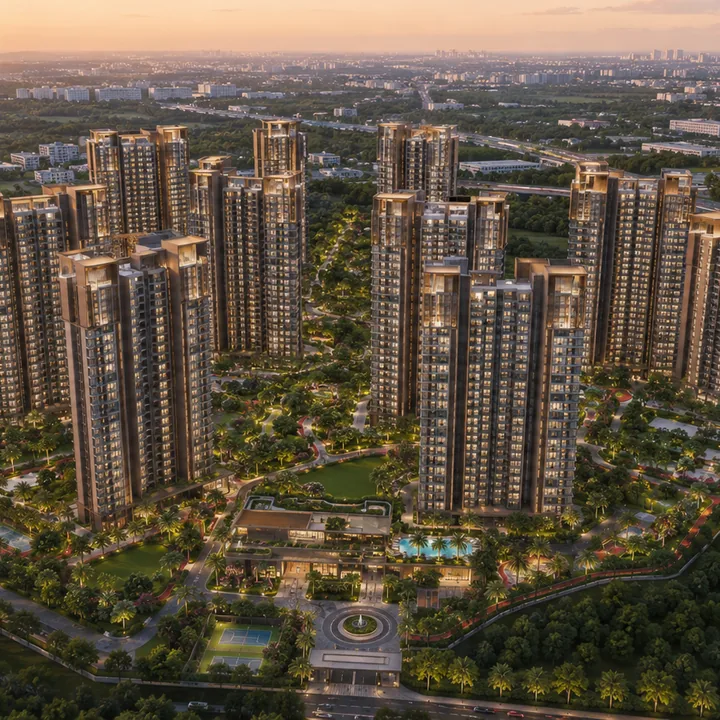 Godrej Kada Agrahara aerial view of the 13-tower development
