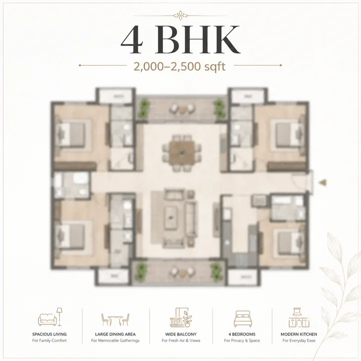 Godrej Kada Agrahara 4 BHK floor plan layout